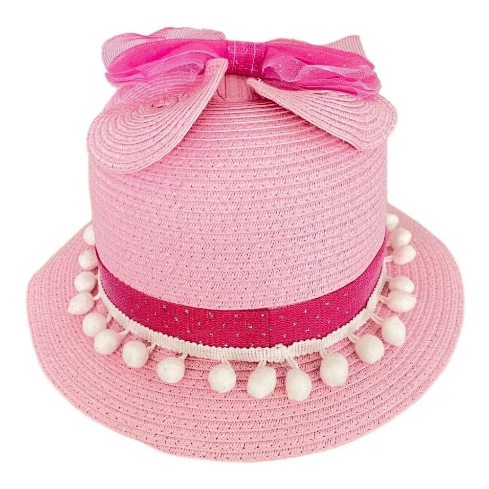 Disney Parks Youth Girls Size Pink Minnie Mouse Ears Beach Sun Bucket Hat NWT